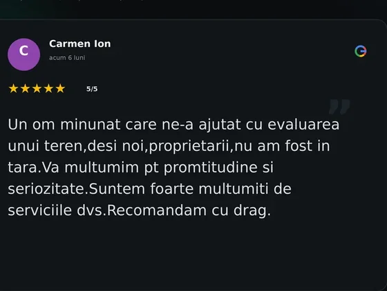 Recenzie Google de la Carmen Ion