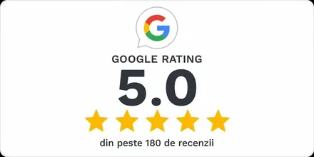 GOOGLE RATING 5,0 din peste 180 de recenzii reale